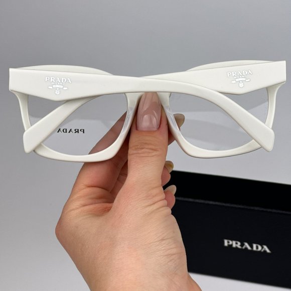 Prada PRA05V 17K1O1 BRAND NEW Eyeglasses White Ivory Women Square Unisex - Picture 3 of 11
